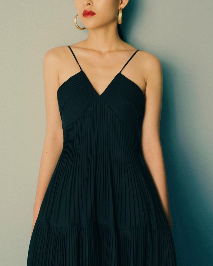 Cassandra Pleated Halter Dress