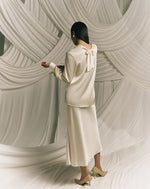 Load image into Gallery viewer, The Mathilde Draped Silk Blouse
