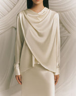 Load image into Gallery viewer, The Mathilde Draped Silk Blouse
