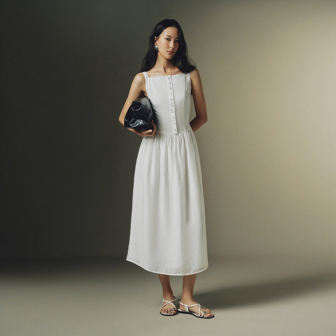 Richie Muslin Midi Dress