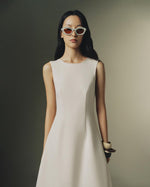 Load image into Gallery viewer, The Capucine Midi Dress with Ruffled Trin
