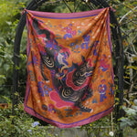 Load image into Gallery viewer, Dao -The Dog Dragon God and Herbs Handmade Silk Scarf
