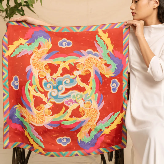 Phoenix - Wings of Sanctuary Handmade Silk Scarf