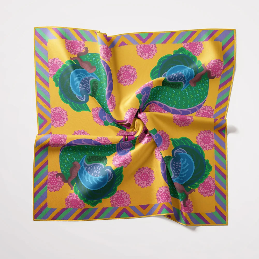 Mandarin Duck - Shape of Tranquillity Handmade Silk Scarf