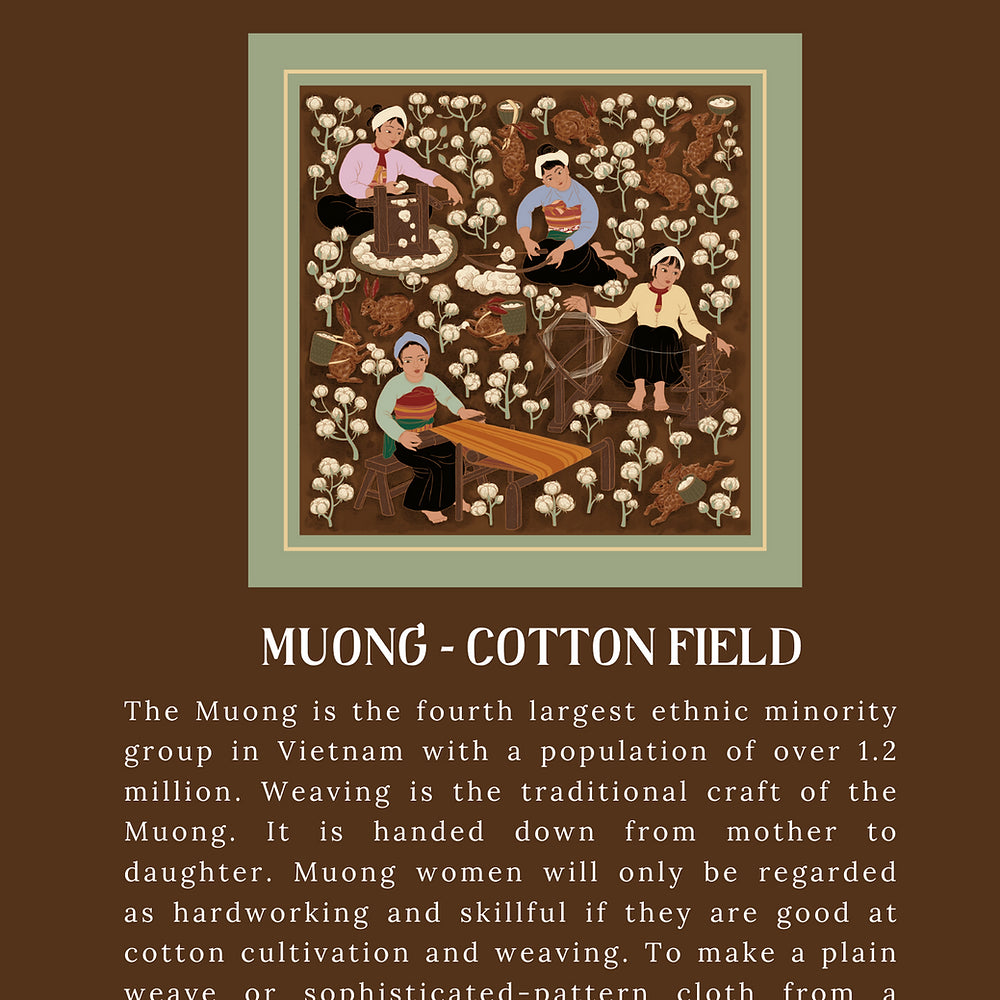 Muong - Cotton Field Handmade Silk Scarf