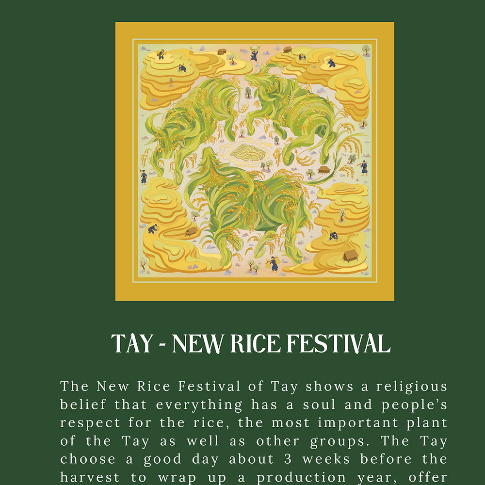 Tay - New Rice Festival Handmade Silk Scarf