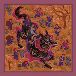 Load image into Gallery viewer, Dao -The Dog Dragon God and Herbs Handmade Silk Scarf
