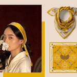 Load image into Gallery viewer, Yellow Butterfly Handmade Silk Scarf
