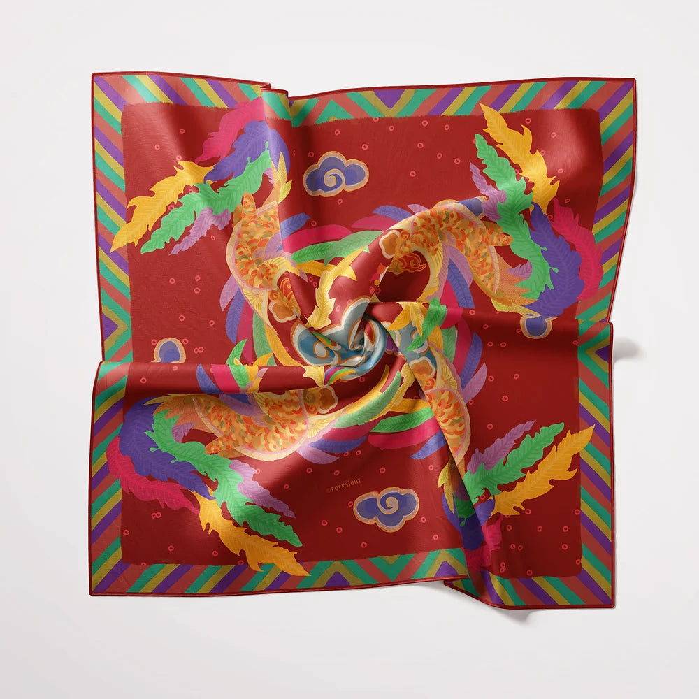 Phoenix - Wings of Sanctuary Handmade Silk Scarf