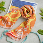 Load image into Gallery viewer, The Garden of Youth Silk Scarf Shiny Amber Color
