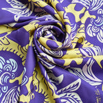 Load image into Gallery viewer, The Garden of Youth Silk Scarf Violet Yellow Color
