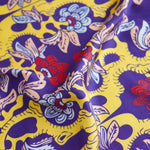 Load image into Gallery viewer, The Garden of Youth Silk Scarf Violet Yellow Color
